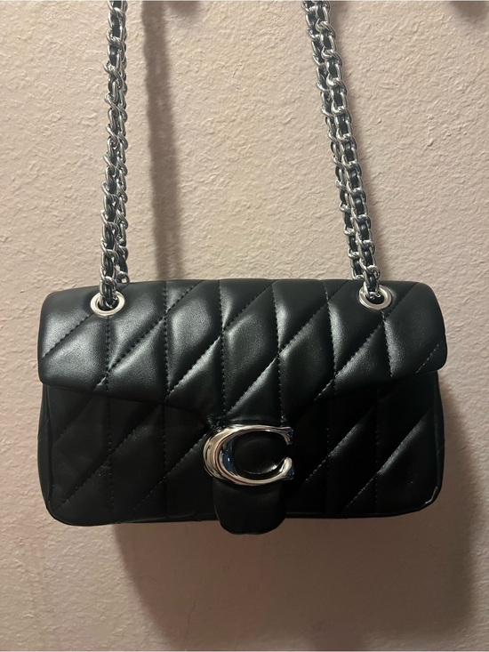 Coach Handbags - Coach Quilted Black Leather Crossbody with Silver C Hardware
